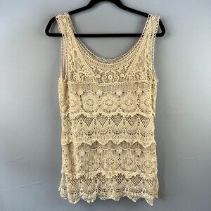Northstyle Lace Crochet Cotton Sleeveless Top Size S Lined Boho Coastal Cowgirl